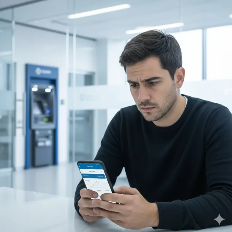 Persona analizando opciones de inversión en un celular con billetes de pesos argentinos de fondo