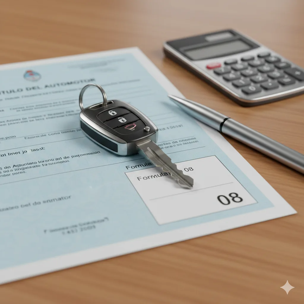 Papeles y llaves de auto sobre un escritorio