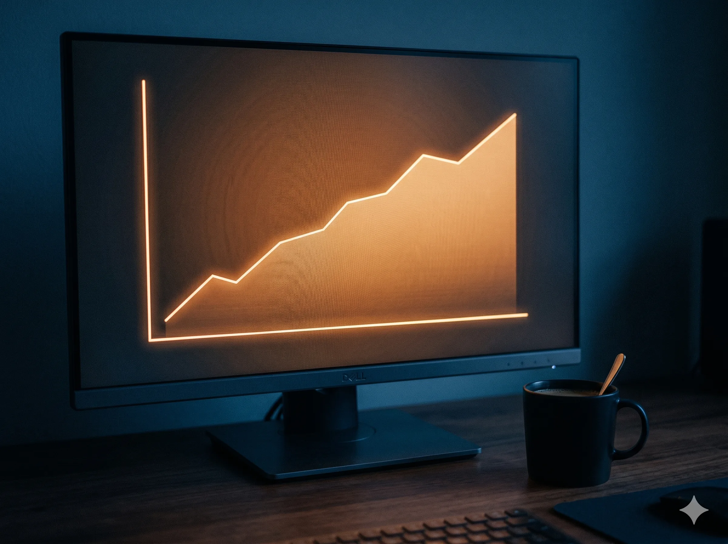 Gráfico ascendente de tarifas en una pantalla de computadora